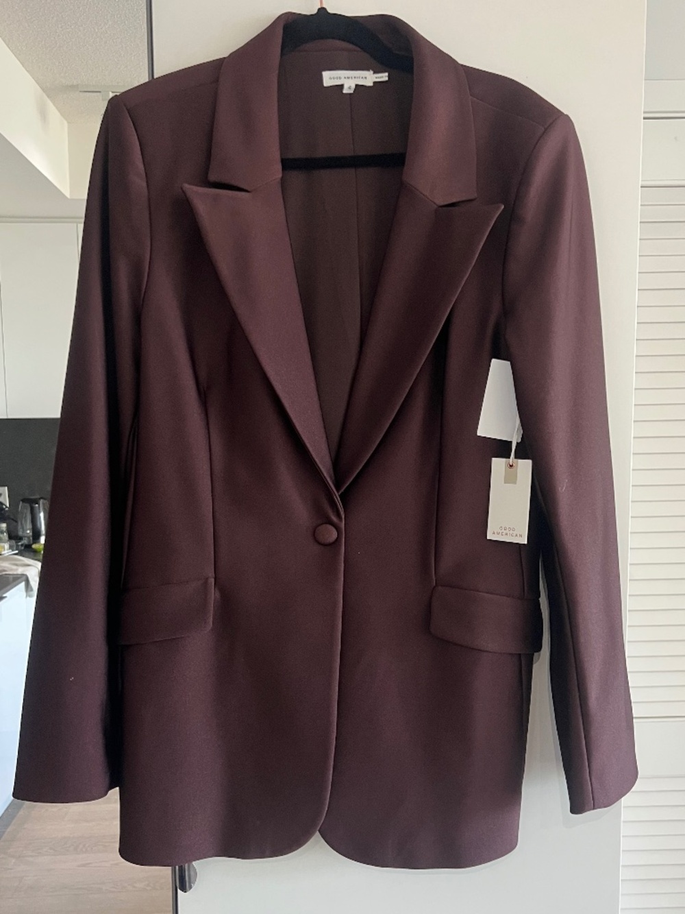 Good American brown scuba blazer